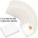 7 x Koko Paper Co. Fall Pumpkin Thank You Cards  25 Flat Note Cards with Envelopes - Autumn Thank You Notes for Baby Shower, Bridal Shower, Thanksgiving & More, Made in USA