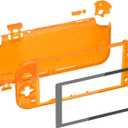 Replacement Handheld Controller Housing Custom Shell with Screen Protector & for EXtreme Rate ABXY Buttons for Nintendo Switch Lite(Clear Orange)