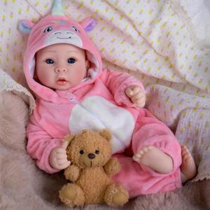UOFTKIZ Baby Dolls - 17 Inches Real Life Girl Dolls with Soft Body, Gift for Kids 3+, Grandparents, New-Parents (Pink Unicorn)