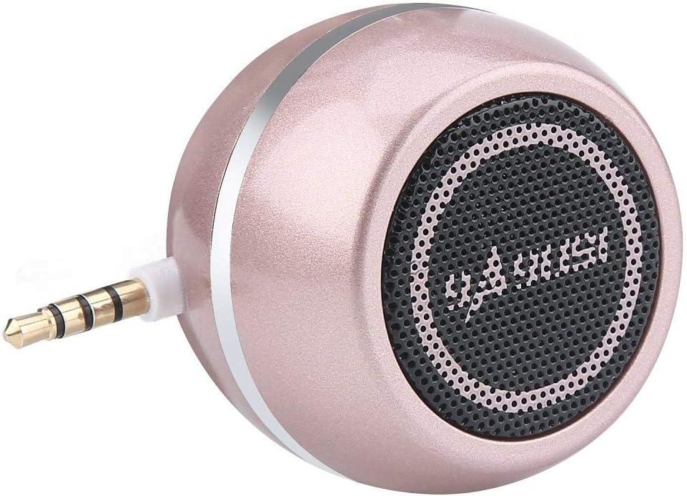 Mini Portable Speaker with 3.5mm Aux Input Jack, 3W Mobile Phone Line-in Speaker for iPhone iPad iPod Tablet Cell Phones, Gifting for Girls/Kids, Rose Gold