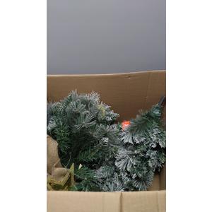 3FT Pre-lit Artificial Small Mini Christmas Tree with Warm White Multi-Color LED Lights, Remote Control and Timer, Perfect for Xmas Tabletop Decorations, Home, Kitchen, Dining Table top Snow