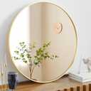 NEWBULIG Gold Round Wall Mirror 30 Inch, Bathroom Mirrors for Over Sink, Wall Decor for Bathroom, Entryway, Bedroom, Vanity