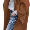 PRETTYGARDEN Womens Winter Coats 2025 Trendy Long Sleeve Notch Lapel Button Long Jackets Casual Oversized Vacation Outfits Medium