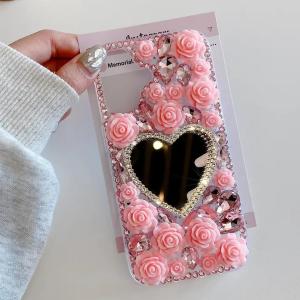 for iPhone 16 Glitter Floral Case,Cute Luxury Colorful Retro Oil Painting Printed Flowers with Bling Sparkly Ring Kickstand Shockproof Protective Cover for Girls Women for iPhone 16