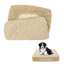 CHHKON Dog Bed Covers Replacement Washable Waterproof Pet Puppy Bed Cover for Dog(Beige,20x15x6 inch)
