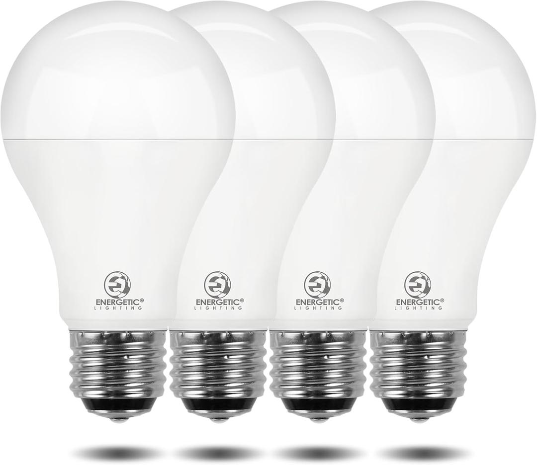 ENERGETIC SMARTER LIGHTING Super Bright 50/100/150W 3-Way A21 LED Light Bulb, 800/1600/2200 Lumens, 2700K Soft White, Non-dimmable, E26 Base, ETL Listed, 4-Pack