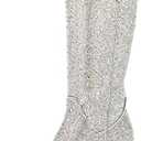 SOVANYOU Women's Rhinestone Cowboy Boots Pointed Almond Toe Block Heel Sparkly Cowgirl Boots, Size 7