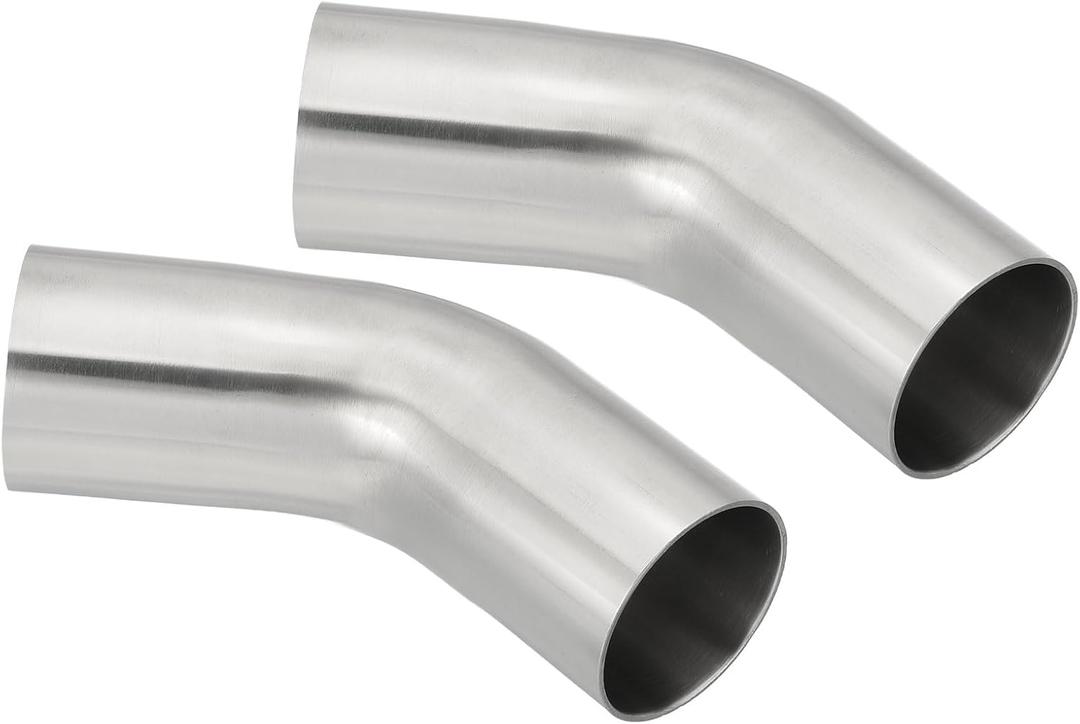 PATIKIL 45 Degree Bend Elbow, 1 3/4in OD Sanitary Exhaust Pipe Elbow Intercooler Pipe Mandrel Elbow Connector Tube for Welding Brewery Equipment HVAC Stair Handrail, 2 Pcs