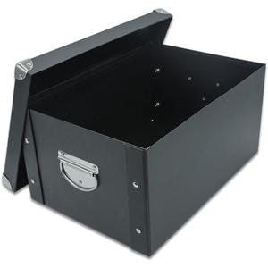 GUOZI Collapsible Storage Box, Decorative Memory Box with Lid & Metal Reinforced Corners, Cardboard File Bin with Handles, Organizer Gift Box for Keepsake Toy Photos Office Nursery Wardrobe Bookshelf