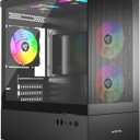 Apevia Phantom-MESH-BK Phantom Micro-ATX Dual-Chamber Mesh Gaming PC Case w/ 5X 120mm ARGB Fans, 366 RGB Modes, Mesh Airflow Performance Front Panel, 240mm Radiator Support, 2X USB3.0, HD Audio, Black