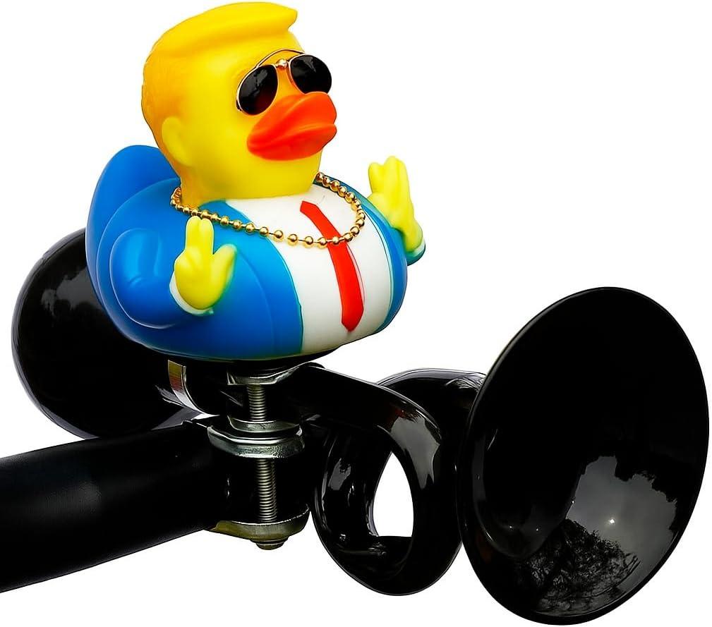 Bike Horn with Rubber Duck Classic Vintage Metal Twist Squeeze Kids Bike Horn for Adults Bicycle Horn for Kids Air Horns for Safety Airhorns Horn Loud (Black)