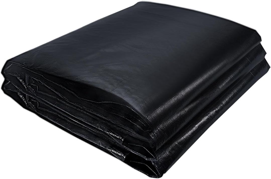 15x20ft Pond Liners,28MIL HDPE Fish Pond Liner,Reinforced Koi pond liners for Outdoor Ponds, Water Gardens, Waterfall,Fountain, Black 