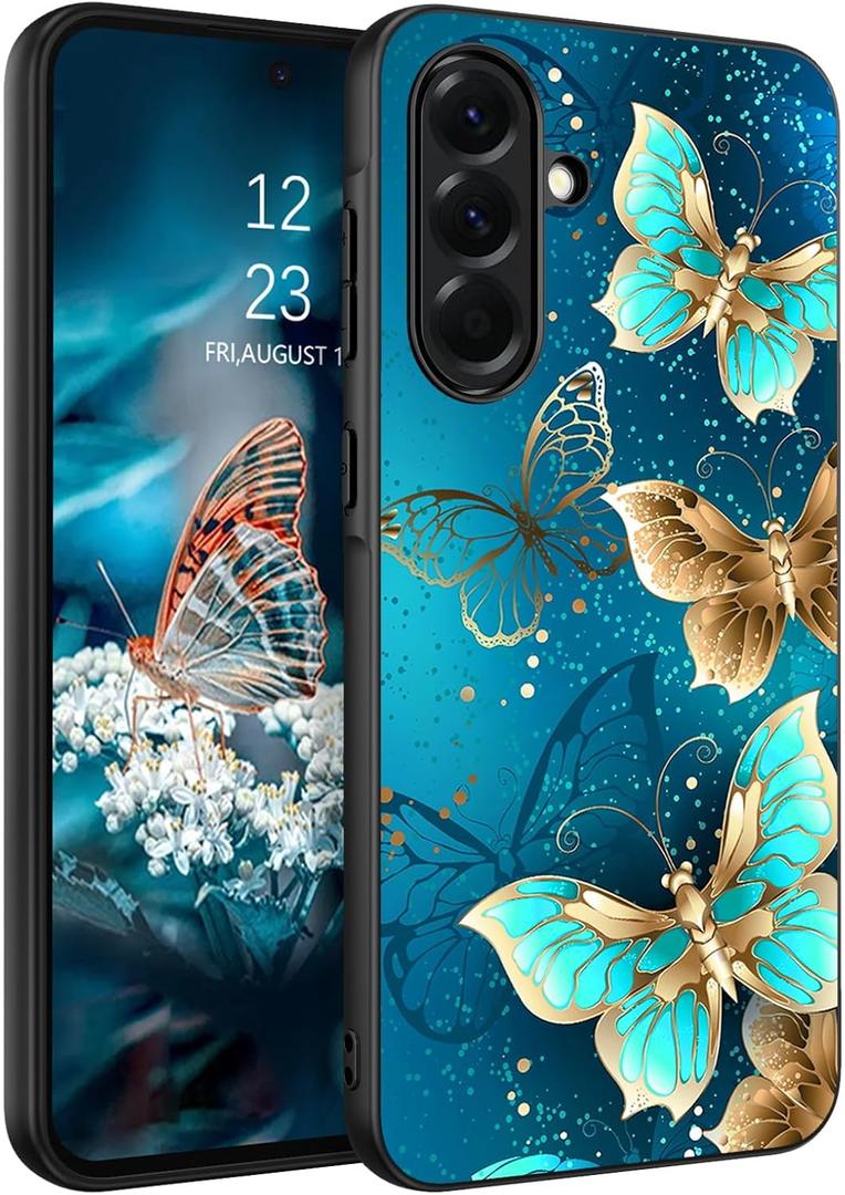 GUAGUA for Samsung Galaxy A36 Case Glow in Dark, Samsung A36 Case with Cute Butterfly Pattern Noctilucent Luminous Shockproof Protective Phone Case for Galaxy A36 5G Women Men Gifts