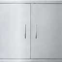 JIE JIN 24" W X 24" H Outdoor Kitchen Doors Double Doors Thickened 304 Brushed Stainless Steel BBQ Access Door BBQ Island Doors Outdoor Kitchen Accessories Door for Outdoor Kitchen BBQ Island