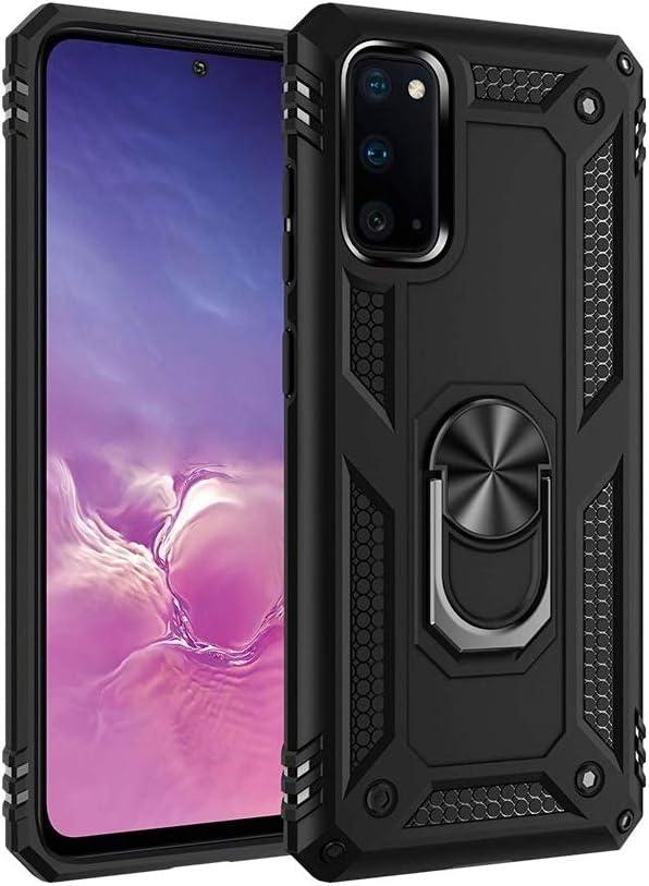 SaharaCase Military Kickstand Case for Galaxy S20 (2020) [Shockproof Bumper] Heavy Duty Rugged Protection Anti-Slip Grip Slim - Black