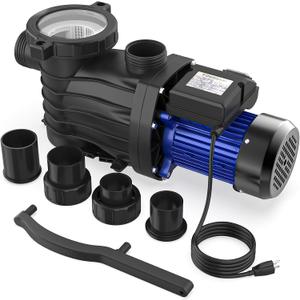 Pool Pump In/Above Ground, 1.5 HP, 4624GPH, Dual Speed 115V, Powerful Energy Saving Swimming Pool Pump with 1.5" & 2.0'' Inlet/Outlet & Strainer Basket. (Dual Speed 1.5HP+115V)