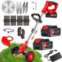 Cordless Weed Wacker Battery Powered Electric 21V 4.0Ah,Weed Wacker Battery Operated Grass Trimmer/Lawn Edger/Mower/Brush Cutter, Weeder Tool for Lawn Garden Pruning/Trimming, Black