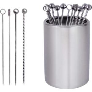 Lexenic 12Pack Metal Cocktail Picks + Holder Kit, Premium 304 Stainless Steel Cocktail Toothpicks,Reusable Skewers,Garnish Picks, Martini Picks for Olives Appetizers Fruit (4 Styles Silver) Lexenic 12Pack Metal Cocktail Picks + Holder Kit, Premium 304 Stainless Steel Cocktail Toothpicks,Reusable Skewers,Garnish Picks, Martini Picks for Olives Appetizers Fruit (4 Styles Silver)