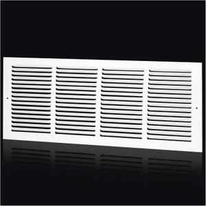 24"Wx8"H Duct Opening Return Air Grille,Air Return Vent Cover Grill for Sidewall and Ceiling,Solid Steel AC Vent Cover HVAC Cold Air Intake Grille Without Filter House,Outer Dimension:25.75WX9.75"H
