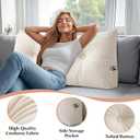 Triangular Headboard Pillow Twin XL for College Dorm Headboard Bed Wedge Pillows Bolster Cushion Bed Bolster Triangular Backrest Ivory White,39 * 4.7 * 15.7in, Twin39in*4.7in*15.7in