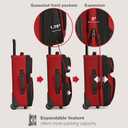 U.S. Traveler Rio Lightweight Softside Rolling Carry-on Suitcase, 2-Wheel Single, Red