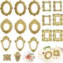 15PCS Vintage Resin Picture Frame - Mini Photo Frame Tiny Antique Frames Small Picture Frame Oval Rectangle Wall Hanging for DIY Jewelry Display Photography Mobile Phone Photo Party Hotel Decor