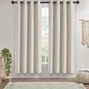 Boho Blackout Curtains 2 Panels Mid Century Modern Patterned Cotton Textured Drapes for Bedroom & Living Room 52W*72L