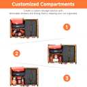 StorageWorks Trunk Organizer for SUV, Multi-Compartment Car Trunk Organizer, Car Organizer and storage with Aluminum Alloy Handle, Medium, Black and Orange, 1-Pack