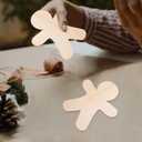 10pcs Unfinished Wooden Gingerbread Man Cutouts Wood Slices Painting Slice Crafts for DIY Crafts Ornaments, 3.94 X 4.72 Inches