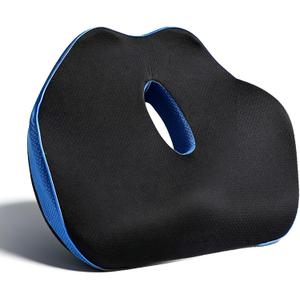 Seat Cushion for Tailbone Pain Relief, Memory Foam Seat Chair Cushion, Cushions Pad Pillow for Office, Car Seat, Airplane, for Long Sitting (Navy)