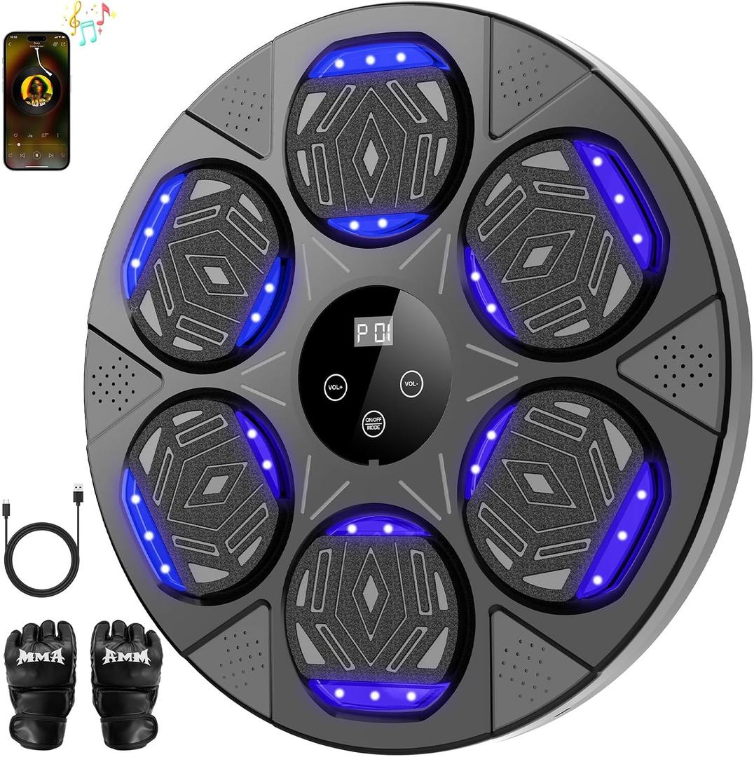 LOLBOX Music Boxing Machine for Adults & Kids - Smart Punching Machine with Boxing Gloves, Wall Boxing Punching Pad for Home, Office, Gym (Upgraded Version)