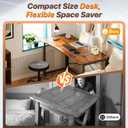 Huuger Folding Desk for Small Spaces, 47.2 Inch Foldable Computer Table, for Home Office, Study, Bedroom, Dorm, Space Saving, Small Writing Work Office Computer Desk, Easy to Fold, Rustic Brown, 18.9"D x 47.2"W