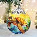 Stained Glass Christmas Ornament, Jocidea Sea Turtle Christmas Decorations, Christmas Tree Ornament, Sea Turtle Lovers Gifts, Holiday Decor and Xmas Gifts Ideas