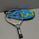 17-25 inch Kids Tennis Racket for Aged 2~12 Starter, Multi-Color & Size Toddlers Tennis Racket for Boys & Girls Beginner, Come with Shoulder Cover Bag for Carry (Blue)