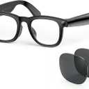 EarlySincere Smart Glasses with 8MP 4K POV Camera & Bluetooth, HD Video Recording, AI Vision Assistant, Translation & Meeting Transcriber, Open-Ear Audio, Blue Light Blocking & UV Lenses for Computer