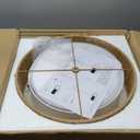 SineRise 18'' Rattan Farmhouse Chandelier, 3-Lights Boho Large Pendant Light Fixture,Hand Woven Chandeliers for Dining Room with Fabric Shade, Hanging Rattan Drum Light Fixtures for Kitchen Hallway (18 inch Round, Gold)