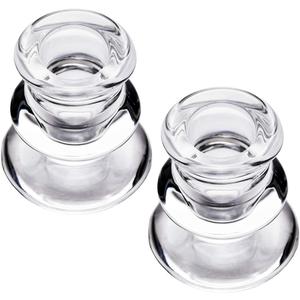 Clear Glass Candlestick Holders, Set of 2 Taper Candle Holders for Wedding, Decoration and Dinning
