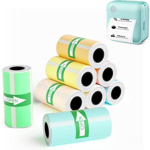 2 x Thermal Labels - 50x15mm(1.97"x0.59") Multi Color Sticker Thermal Paper, Compatible with Doobuli & Most Label Printer - 8 Rolls