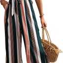 MSLG Women's Overalls Jumpsuit Summer 2026 Casual Work Sleeveless Loose Wide Leg Jumpsuits Romper with Belt and Pockets 814 (Medium)