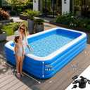Inflatable Pool for Adults with Pump 120" X 68" X 27"
4-Layer Full-Sized Swimming Pool Heightened Blow up Pool for Backyard Garden Summer Water Party Outdoors