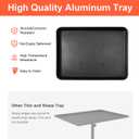 Salon Tray Cart on Wheels, Aluminum Tattoo Tray with Storage Platform, Adjustable Height Service Rolling Tray, Storage Tray Accessory for Salon Spa Dental Use, Rolling Tray Cart