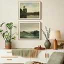 VIYYIEA Framed Vintage Landscape Nature Wall Art Set, 16×20 Inch