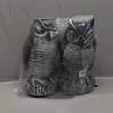 Hedoc 2 Pack Fake Owl Decoys to Scare Birds Away, Rotating Head Bird Deterrents, Nature Enemy Scarecrow Plastic Statues, Pest Repellent for Gardens and Patios (10+11 Inch)