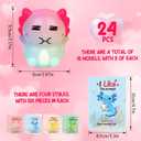 BLSFXROE 24 Pack Axolotl Squeeze Toys,Soft Stress Relief Fidget Toys with Cards & Bags,Party Favors Soft Stress Relief Toys For Kids Boys Girls (Red)