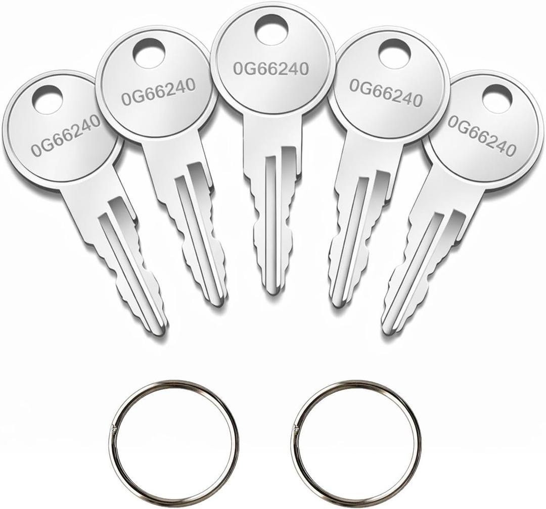 5-Pack 0G66240 Replacement Keys Compatible with Generac Cabinet Lock 0G6624 0G66240 0G66240KEY, with 2 Key Rings