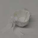 Wedding Flower Girl Basket with Cute Pearl Handle Bowknot Satin Flower Baskets for Wedding Ceremony - Ivory