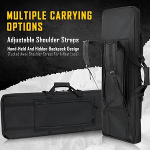 DULCE DOM 36 inch Double Rifle Case Soft Bag Gun Case, Perfect for Rifle Pistol Firearm Storage and Transportation, All Around Shooting Range Tactical Rifle Backpack, Indoor Outdoor