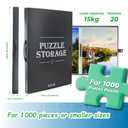 1000 Pcs Puzzle Storage Portfolio Folder with 20 Acid- Free Pockets, Large Capacity Puzzle Organizer, Portable, Dustproof and Protective Accessory for Jigsaw Enthusiasts White