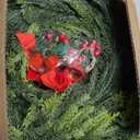 Extra Thick&Lush - 6Ft by 12 Inch Christmas Garland Norfolk Pine Garland, Real Touch Cedar Garland, Realistic Soft 120 Branch Tips Pine&Cedar Faux Greenery Cypress Garlands for Mantle Outdoor Indoor