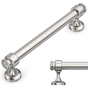 Amerdeco Pack of 10 Brushed Satin Nickel Cabinet Pulls 5 Inch Hole Centers Cabinet Handles for Kitchen Cabinet Hardware, Cabinet Handles for Bathroom Drawer Handles IH0007